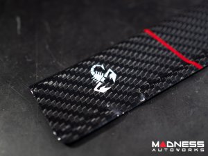 FIAT 500 Door Sills - Carbon Fiber - Red Racing Stripe w/ White Scorpion